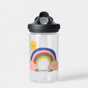 Mädchen Niedliche Regenbogensonne zurück zum Schul Trinkflasche