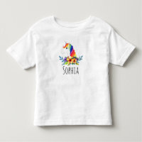 Mädchen Niedliche Wasserfarbe Regenbogen Einhorn u