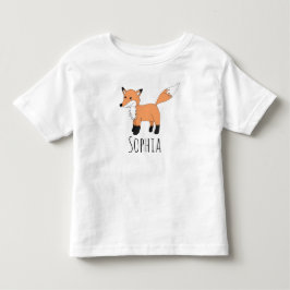 Mädchen Niedlichen Waldwald Fox und Name Kleinkind T-shirt