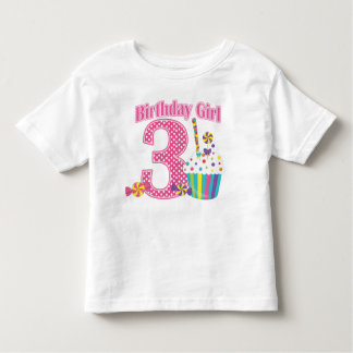 Mädchen Nummer 3 Cupcake Geburtstag T Shirt
