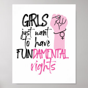 Mädchen nur Wanna haben Grundrechte Feminist Poster