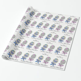 Mädchen oder Junge Babydusche Pink Blue Baby Rattl Geschenkpapier