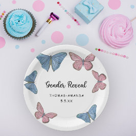 Mädchen oder Junge. Geschlechtsankündigung Pappteller