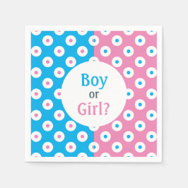 Mädchen oder Junge? Pink & Blue Polka-Dot Gender R Serviette