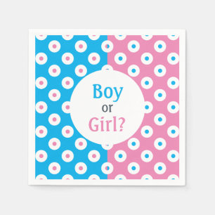 Mädchen oder Junge? Pink & Blue Polka-Dot Gender R Serviette