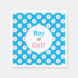 Mädchen oder Junge? Rosa auf der Blue Polka-Dot-Ge Serviette