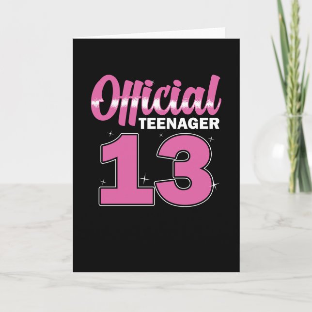 Mädchen Offiziell Teenager 13 Geburtstag Karte (Vorderseite)