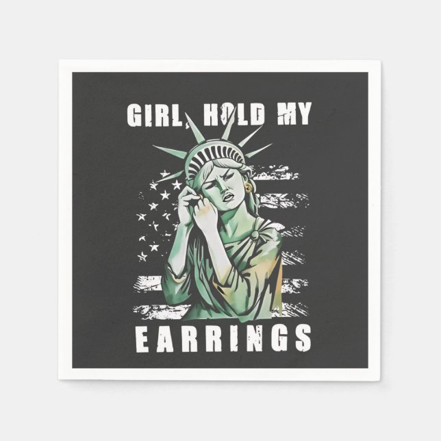 Mädchen, Ohrringe, Liberalstatus Amerikaner Serviette (Vorderseite)