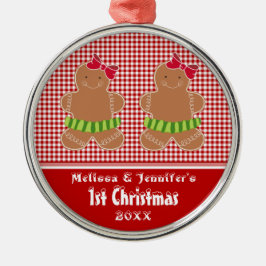 Mädchen paart erste Verzierung des Babys Ornament Aus Metall
