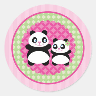 Mädchen-Panda-Bärn-Aufkleber Runder Aufkleber