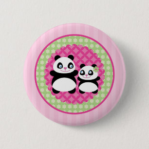 Mädchen-Panda-Bärn-Knopf Button