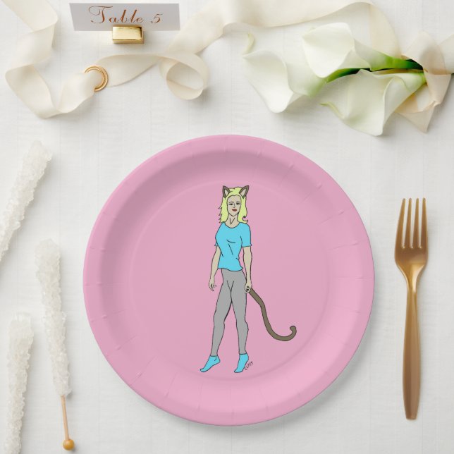 Mädchen Pappteller (Hochzeit)