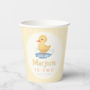 Mädchen Pastell Sommer Farm Ente Kleinkind Geburts Pappbecher