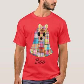 Mädchen Patchwork Geist Bunte Halloween Madras Pl T-Shirt