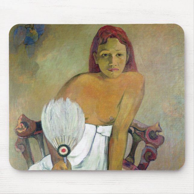 Mädchen Paul Gauguins | mit Fan, 1904 Mousepad (Vorne)