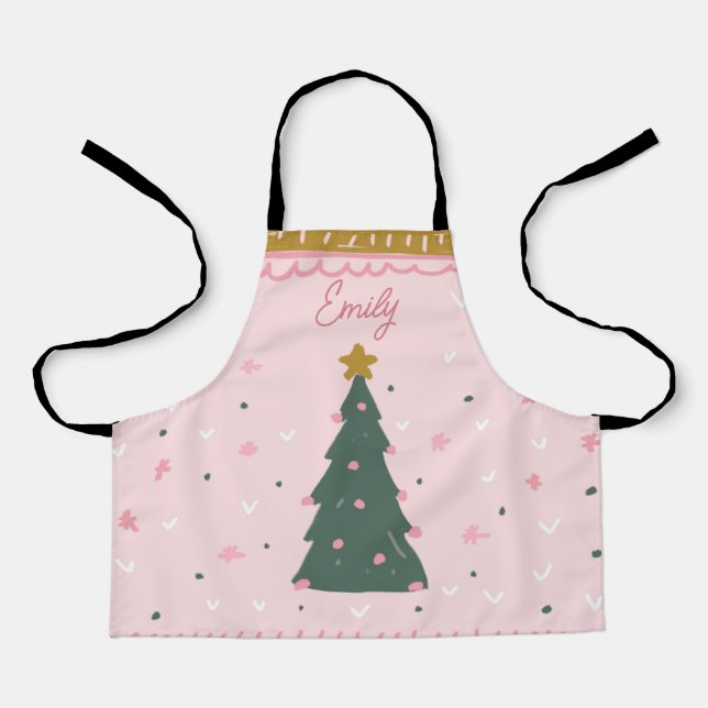 Mädchen Personalisiert Weihnachten Küche Schürze (Vorderseite)