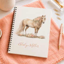 Mädchen Pferd Pfirsich Rose Whimsical Personalisie