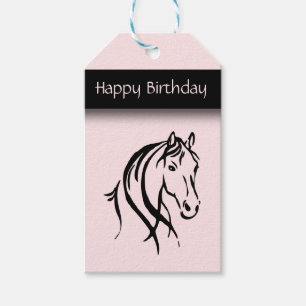 Mädchen-pferdeartiger Geburtstag Geschenkanhänger