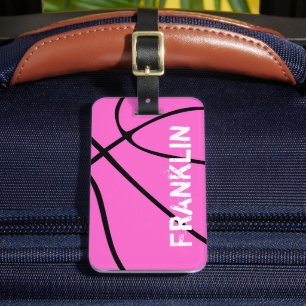 Mädchen Pink Basketball Custom Team oder Spielerna Gepäckanhänger