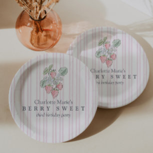 Mädchen Pink Berry Sweet Erdbeere Pappteller