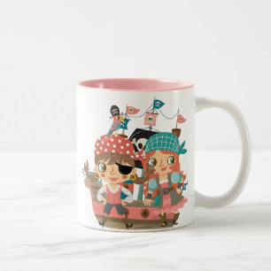 Mädchen-Piraten Zweifarbige Tasse