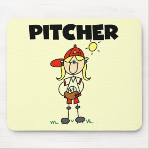 Mädchen-Pitcher-T-Shirts und Geschenke Mousepad