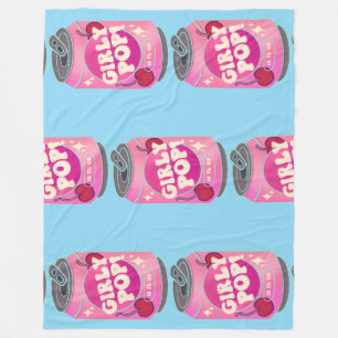Mädchen-Pop-Kirschen-Soda-Dose Retro Y2K Rosa Fleecedecke
