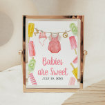 Mädchen Popsicle Babydusche Babys sind süß Poster<br><div class="desc">Mit dieser Popsicle Baby Dusche machen Sie Ihre Veranstaltung ganz besonders mit unserem niedlichen und liebevoll bedruckbaren Babys Sweet Sign mit einem bezaubernden Baby Clothes Baby Shower Thema. Laden Sie diese Touch herunter, personalisieren Sie sie und schaffen Sie bleibende Erinnerungen! BS1078</div>