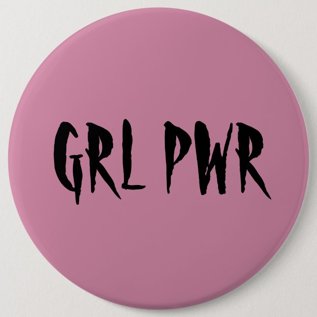 Mädchen-Power-Abzeichen-Rosa Button (Vorderseite)