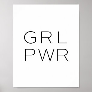Mädchen-Power-Druck, GRL PWR, feministischer Druck Poster