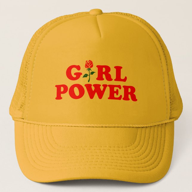 Mädchen-Power-Gelb-Fernlastfahrer-Hut Truckerkappe (Vorderseite)