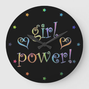Mädchen Power! Große Wanduhr
