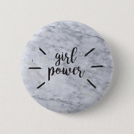 Mädchen-Power-Marmor Button