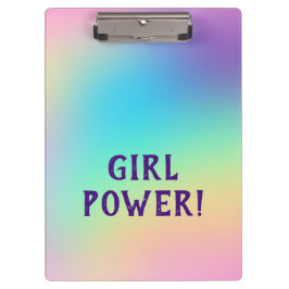 Mädchen Power! Pastel Rainbow Klemmbrett