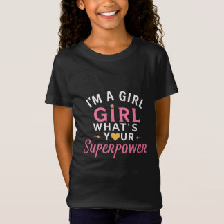 Mädchen-Power-Superheld Süß Feministisch Cartoon-D T-Shirt