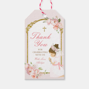 Mädchen Praying Gold Erste heilige Kommune Curly H Geschenkanhänger