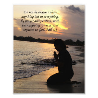 Mädchen Praying Phillipians 1:6 Bibelverse Print Fotodruck