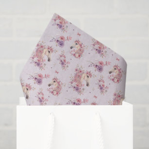 Mädchen Pretty Ponies Pastell Blumen Pferd Seidenpapier
