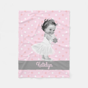 Mädchen Prinzessin Kinderzimmer personalisiert ros Fleecedecke