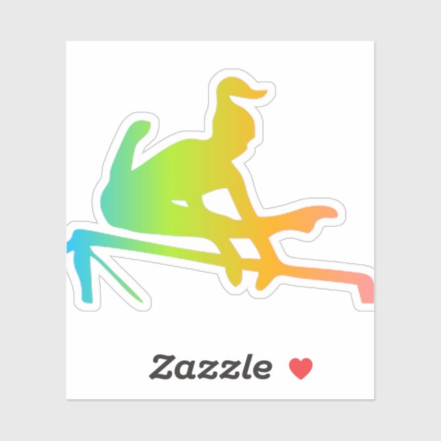 Mädchen Rainbow Gymnastics Uneven Bars Aufkleber (Blatt)