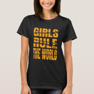Mädchen regieren die Welt, die Frauen schwarz T-Shirt