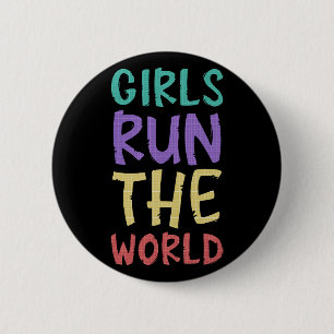 Mädchen regieren die Welt Feminismus Button