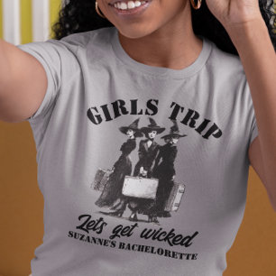 Mädchen Reise Halloween Hexen Benutzerdefinierte P T-Shirt