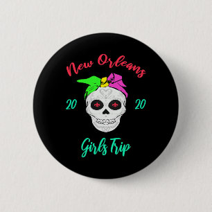 Mädchen Reise New Orleans Schädel passende Urlaub Button