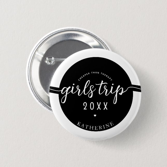 Mädchen reisen billiger als Therapieferien Button (Vorne & Hinten)