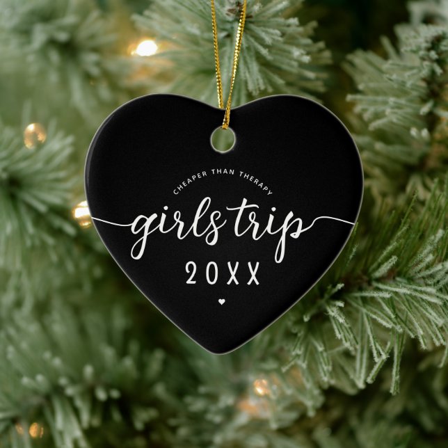 Mädchen reisen billiger als Therapieferien Keramik Ornament (Baum)