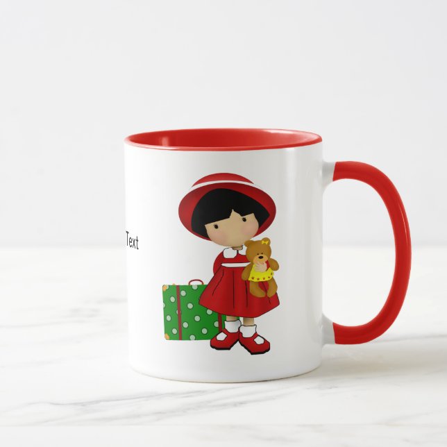 Mädchen-Reisend-Gewohnheits-Tasse Tasse (Rechts)