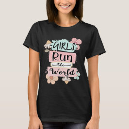 Mädchen rennen das Weltrekord T-Shirt