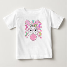 Mädchen Retro Kariert Rosa Osterhase