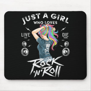 Mädchen Rocken Rollmusik Grafik Neuheit Cool Mousepad